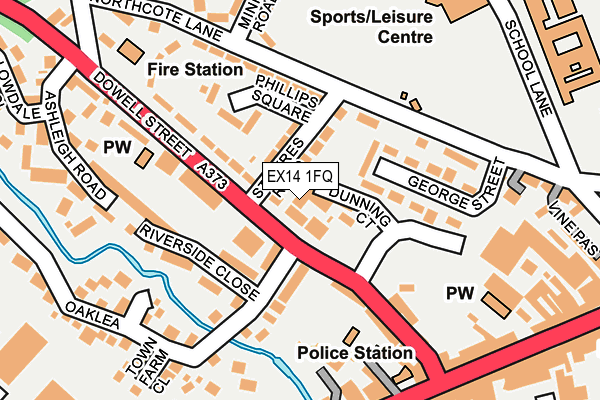 EX14 1FQ map - OS OpenMap – Local (Ordnance Survey)