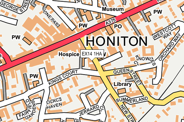 Map of HONITON SPICE LTD at local scale