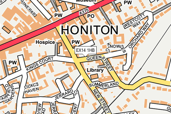 EX14 1HB map - OS OpenMap – Local (Ordnance Survey)