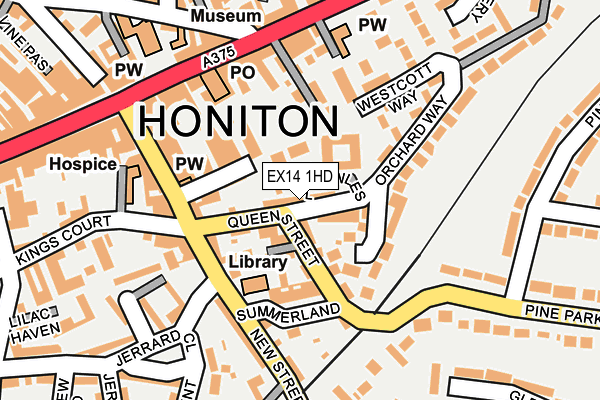 EX14 1HD map - OS OpenMap – Local (Ordnance Survey)