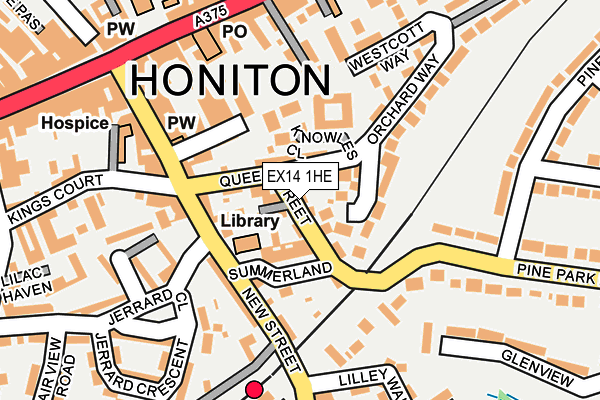 EX14 1HE map - OS OpenMap – Local (Ordnance Survey)