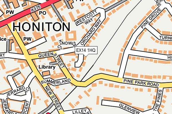 EX14 1HQ map - OS OpenMap – Local (Ordnance Survey)