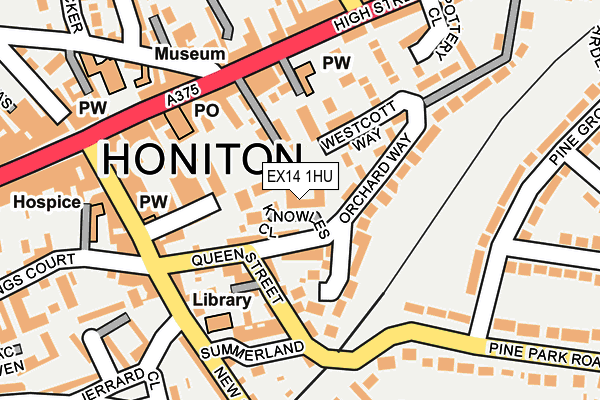 EX14 1HU map - OS OpenMap – Local (Ordnance Survey)