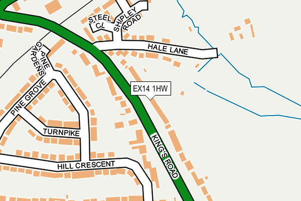 EX14 1HW map - OS OpenMap – Local (Ordnance Survey)