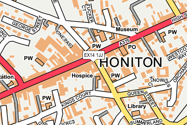 EX14 1JJ map - OS OpenMap – Local (Ordnance Survey)