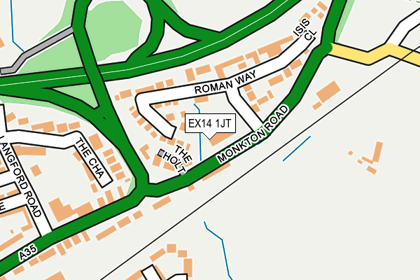 EX14 1JT map - OS OpenMap – Local (Ordnance Survey)