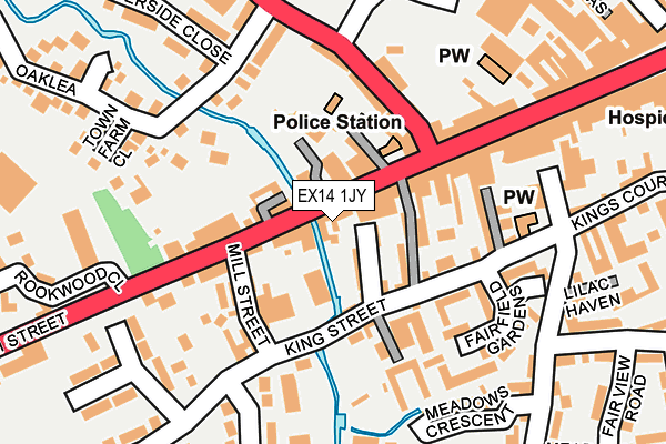 EX14 1JY map - OS OpenMap – Local (Ordnance Survey)