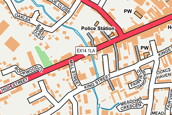 EX14 1LA map - OS OpenMap – Local (Ordnance Survey)