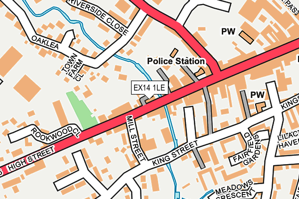 EX14 1LE map - OS OpenMap – Local (Ordnance Survey)