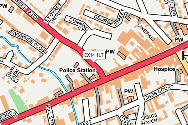 EX14 1LT map - OS OpenMap – Local (Ordnance Survey)