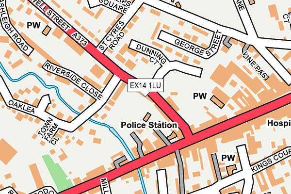 EX14 1LU map - OS OpenMap – Local (Ordnance Survey)