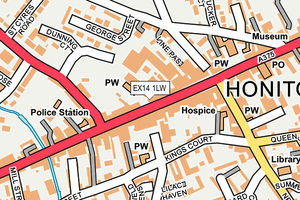 EX14 1LW map - OS OpenMap – Local (Ordnance Survey)