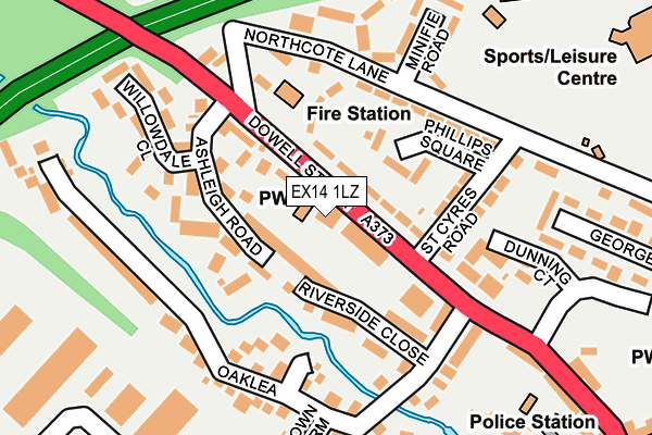 EX14 1LZ map - OS OpenMap – Local (Ordnance Survey)