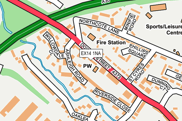 EX14 1NA map - OS OpenMap – Local (Ordnance Survey)