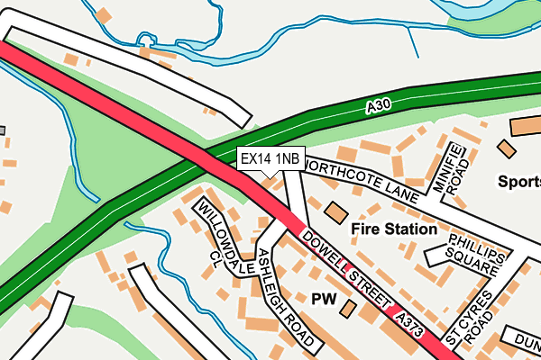 EX14 1NB map - OS OpenMap – Local (Ordnance Survey)