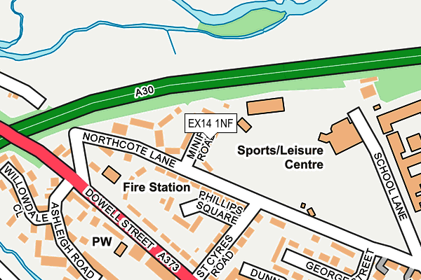 EX14 1NF map - OS OpenMap – Local (Ordnance Survey)