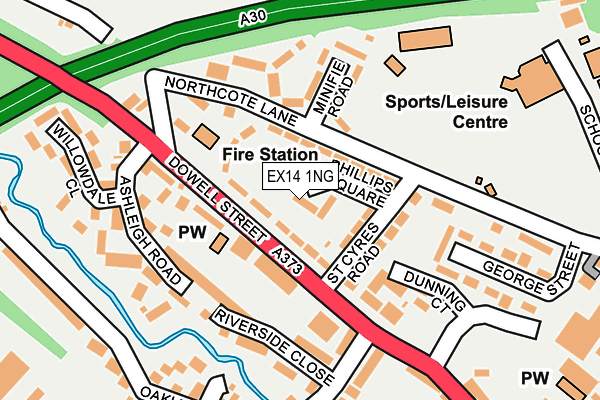 EX14 1NG map - OS OpenMap – Local (Ordnance Survey)