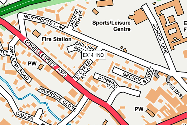 EX14 1NQ map - OS OpenMap – Local (Ordnance Survey)