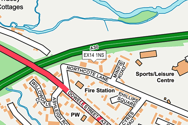 EX14 1NS map - OS OpenMap – Local (Ordnance Survey)