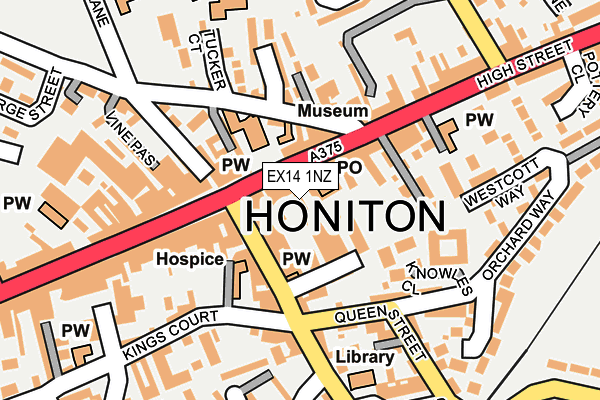 EX14 1NZ map - OS OpenMap – Local (Ordnance Survey)