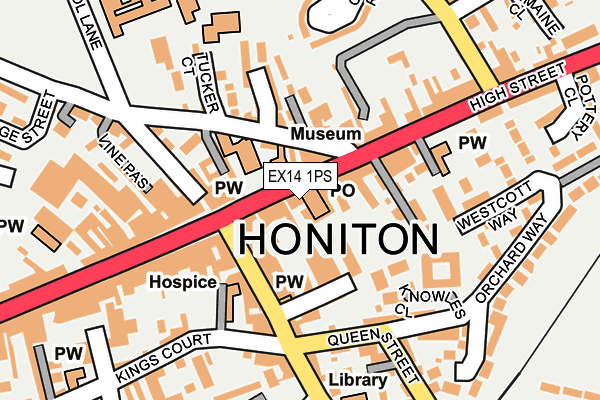 EX14 1PS map - OS OpenMap – Local (Ordnance Survey)