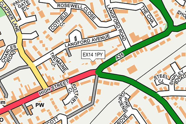 EX14 1PY map - OS OpenMap – Local (Ordnance Survey)