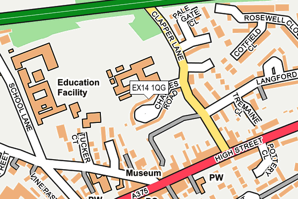 EX14 1QG map - OS OpenMap – Local (Ordnance Survey)