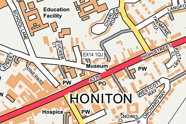 EX14 1QJ map - OS OpenMap – Local (Ordnance Survey)