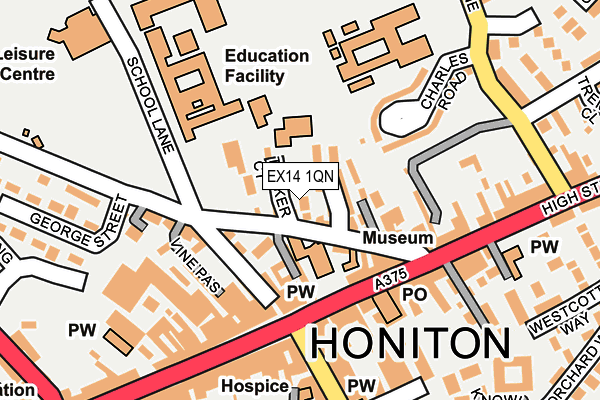 EX14 1QN map - OS OpenMap – Local (Ordnance Survey)