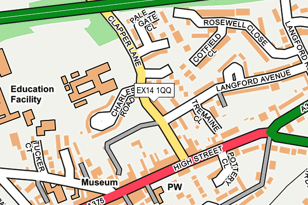 EX14 1QQ map - OS OpenMap – Local (Ordnance Survey)