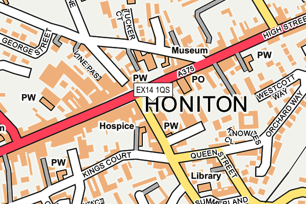 EX14 1QS map - OS OpenMap – Local (Ordnance Survey)