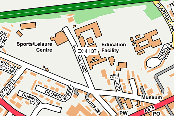 EX14 1QT map - OS OpenMap – Local (Ordnance Survey)