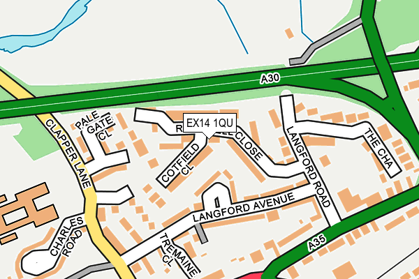 EX14 1QU map - OS OpenMap – Local (Ordnance Survey)