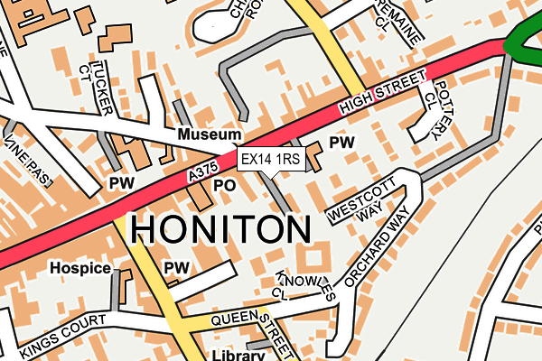 EX14 1RS map - OS OpenMap – Local (Ordnance Survey)