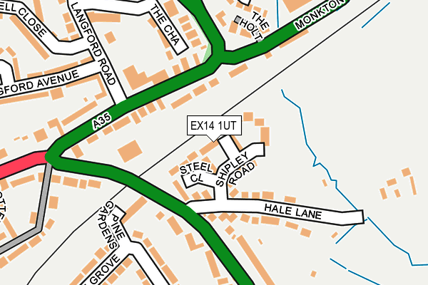 EX14 1UT map - OS OpenMap – Local (Ordnance Survey)