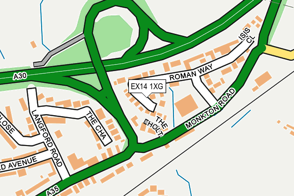 EX14 1XG map - OS OpenMap – Local (Ordnance Survey)