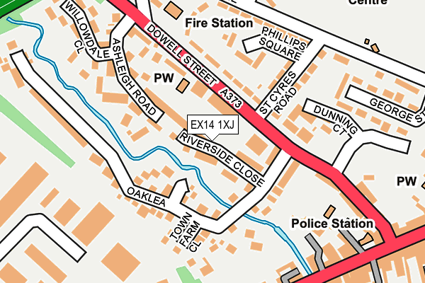 EX14 1XJ map - OS OpenMap – Local (Ordnance Survey)