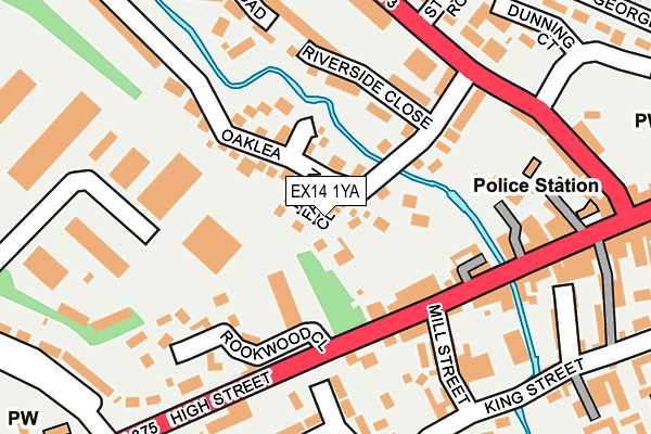 EX14 1YA map - OS OpenMap – Local (Ordnance Survey)