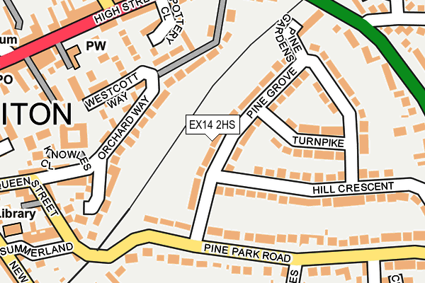 EX14 2HS map - OS OpenMap – Local (Ordnance Survey)