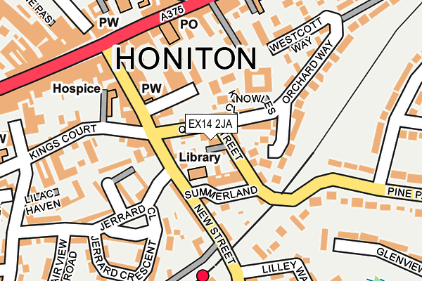 EX14 2JA map - OS OpenMap – Local (Ordnance Survey)