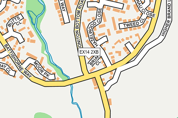 EX14 2XB map - OS OpenMap – Local (Ordnance Survey)