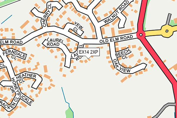 EX14 2XP map - OS OpenMap – Local (Ordnance Survey)