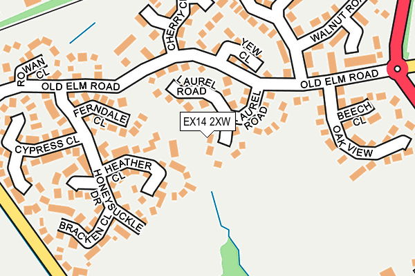 EX14 2XW map - OS OpenMap – Local (Ordnance Survey)