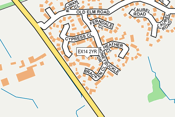 EX14 2YR map - OS OpenMap – Local (Ordnance Survey)