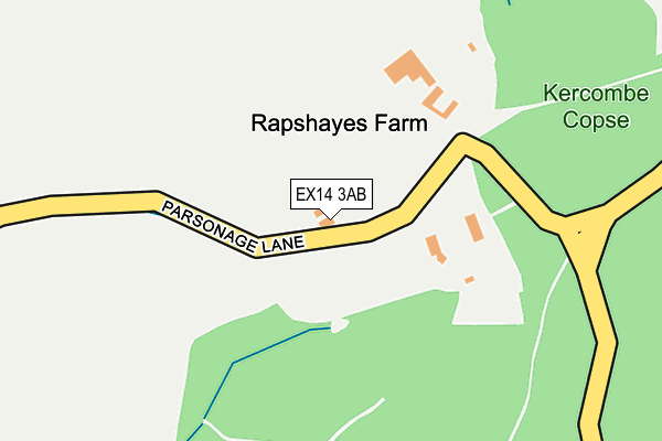 EX14 3AB map - OS OpenMap – Local (Ordnance Survey)