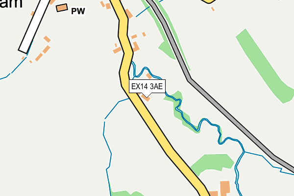 EX14 3AE map - OS OpenMap – Local (Ordnance Survey)