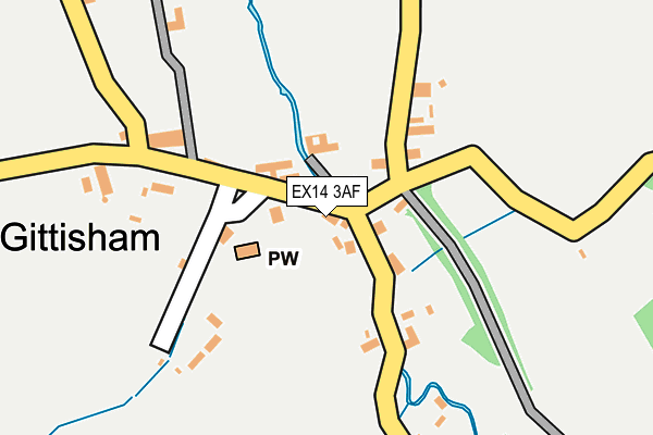 EX14 3AF map - OS OpenMap – Local (Ordnance Survey)