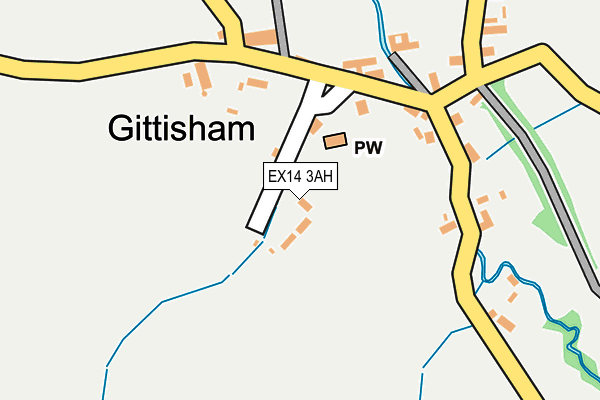 EX14 3AH map - OS OpenMap – Local (Ordnance Survey)