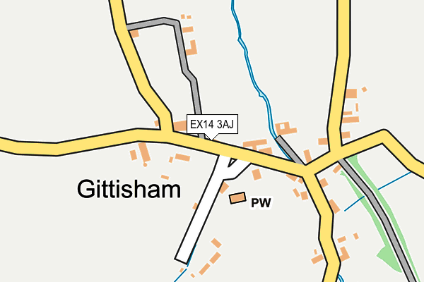 EX14 3AJ map - OS OpenMap – Local (Ordnance Survey)