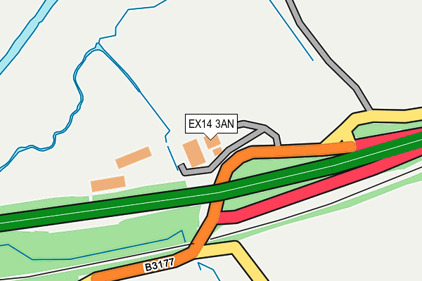 EX14 3AN map - OS OpenMap – Local (Ordnance Survey)